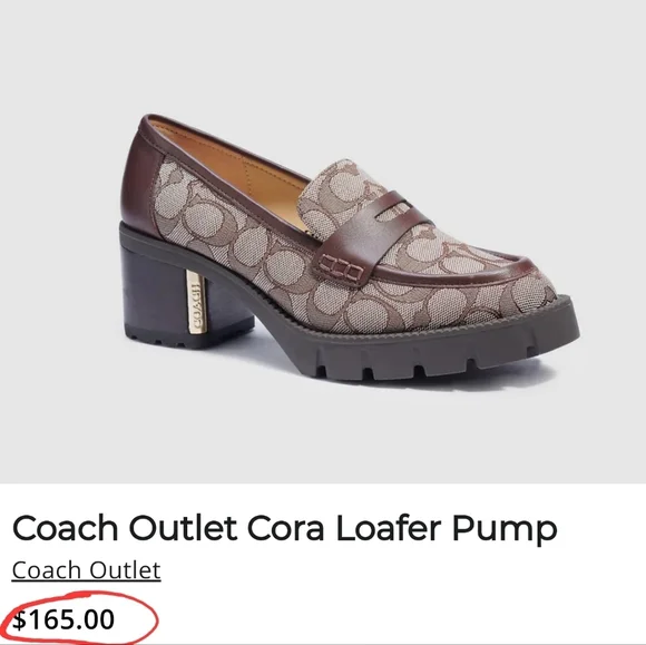 COACH "CORA" LOAFER PUMPS IN COLORS OAK/MAPLE, SIZE 9.5 - Picture 2 of 6